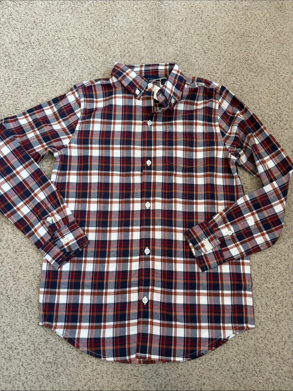 NWT Janie & Jack Plaid Button-Down Shirt, 8